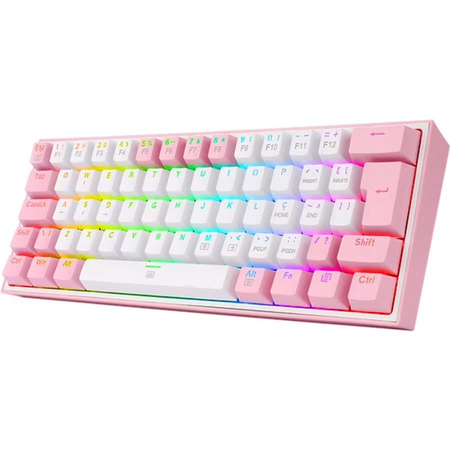 TECLADO REDRAGON K616-RGB FIZZ PRO BLANCO/ROSA
