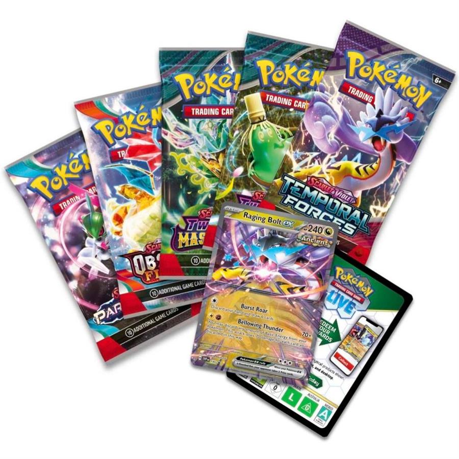 POKEMON TCG PARADOX DESTINIES TIN RAGING BOLT EX