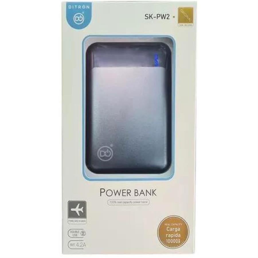 POWER BANK DITRON 10000mAh SK-PW2 - 2 USB Y 1 TIPO C