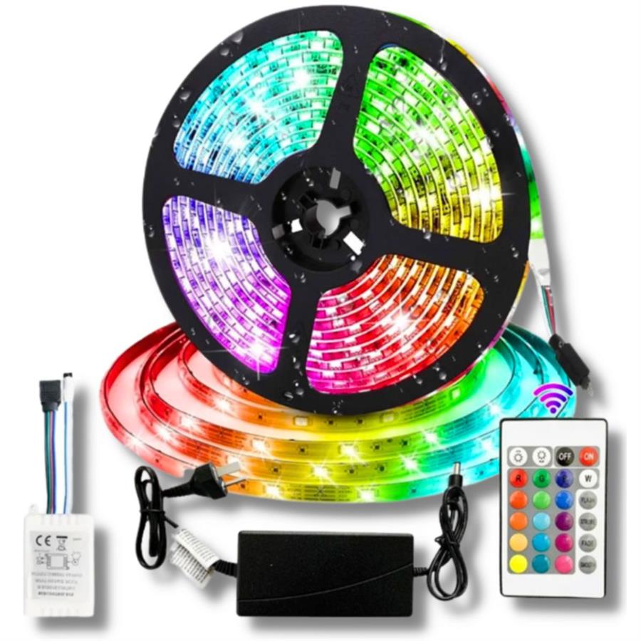 TIRA LED RGB 5 METROS + CONTROL Y FUENTE