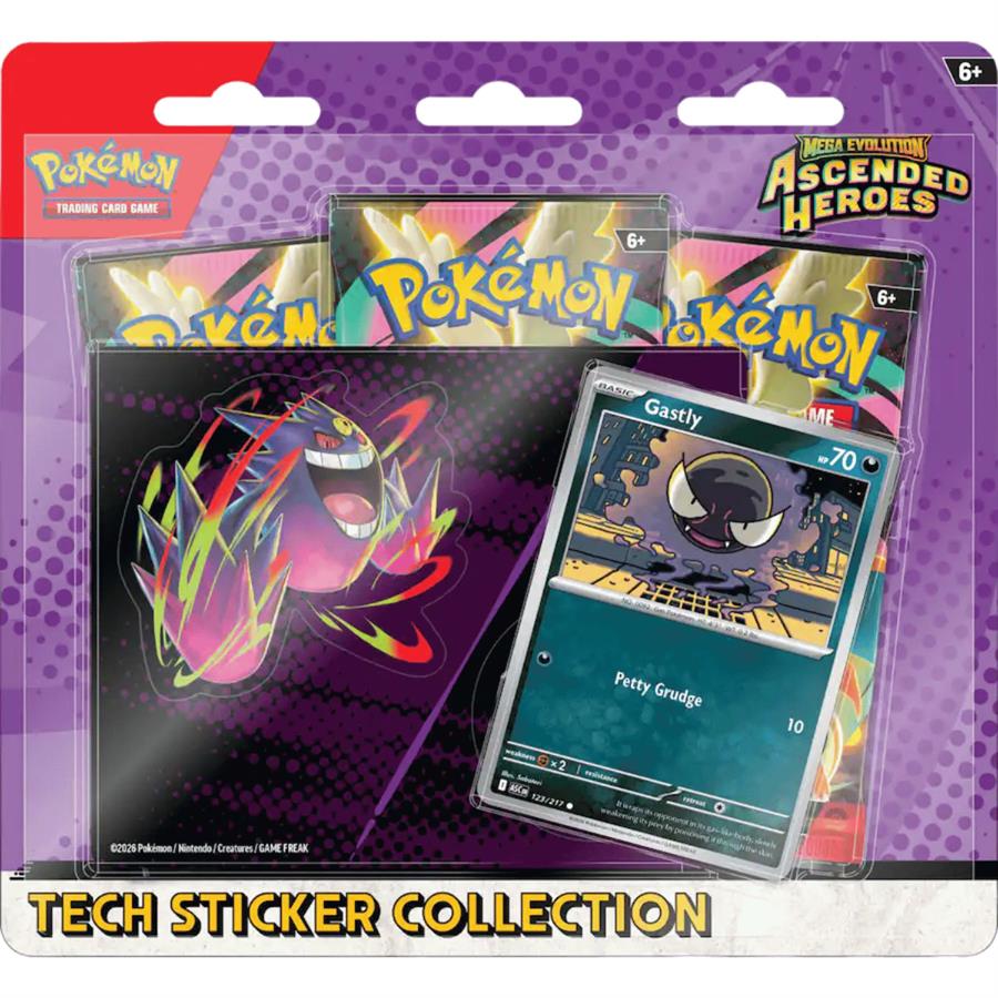POKEMON TCG TRIPLE PACK BLISTER ASCENDED HEROES STICKER GENGAR - ENG
