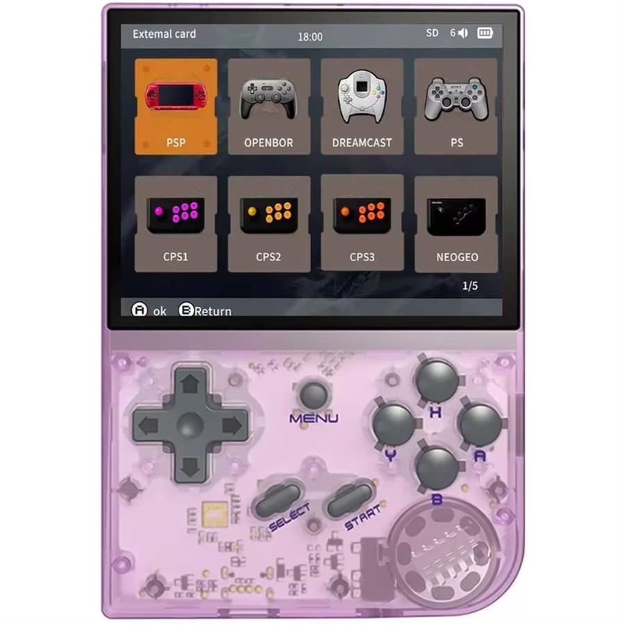 CONSOLA PORTATIL RETRO  ANBERNIC RG35XX - VIOLETA
