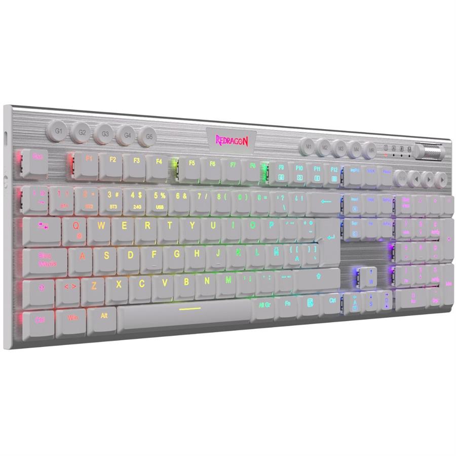 TECLADO MECANICO REDRAGON K619 HORUS - BLANCO SW RED