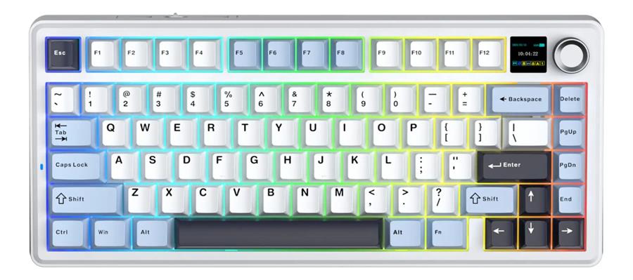 TECLADO AULA F75 BLUE WHITE DARK BLUE WIRELESS 75% RGB SW REAPER