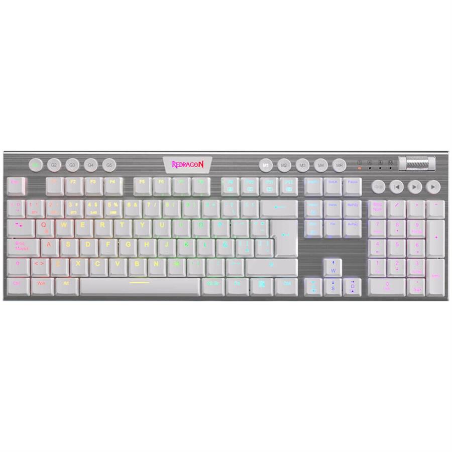 TECLADO MECANICO REDRAGON K619 HORUS - BLANCO SW RED
