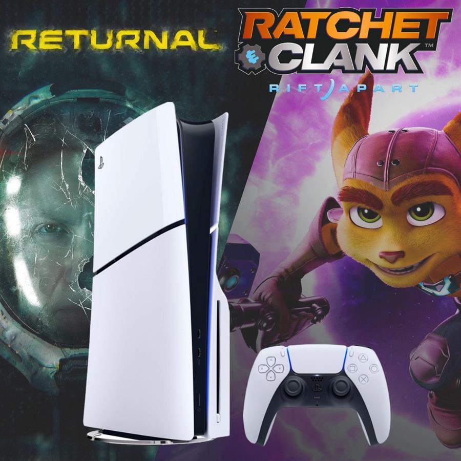 CONSOLA PS5 "SLIM" STANDARD + RETURNAL/RATCHET AND CLANK RIFT APART FISICOS