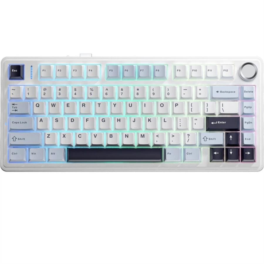 TECLADO AULA F75 WIRED WHITE BLUE DARK PURPLE 75% RAINBOW RGB SW PINK
