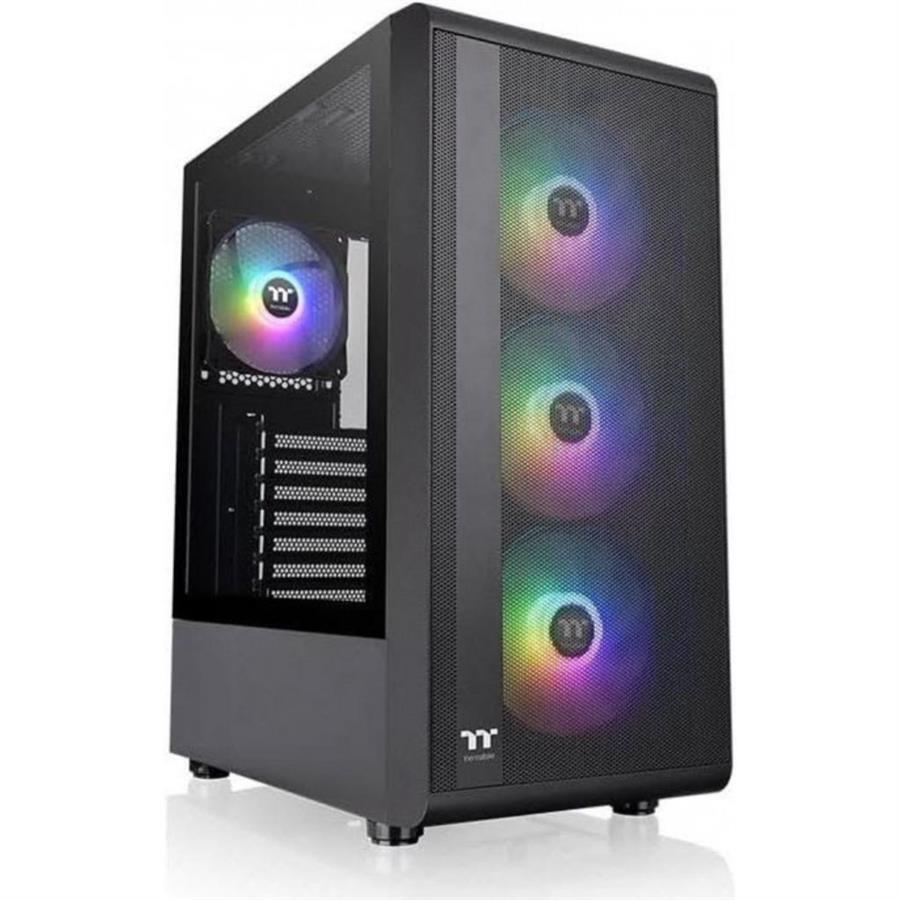 GABINETE THERMALTAKE S200 PLUS TG ARGB BLACK TEMPERED GLASS
