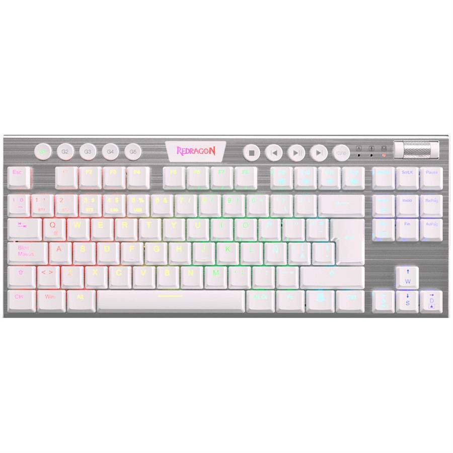 TECLADO MECANICO REDRAGON K621 HORUS TKL INALAMBRICO - BLANCO SW RED
