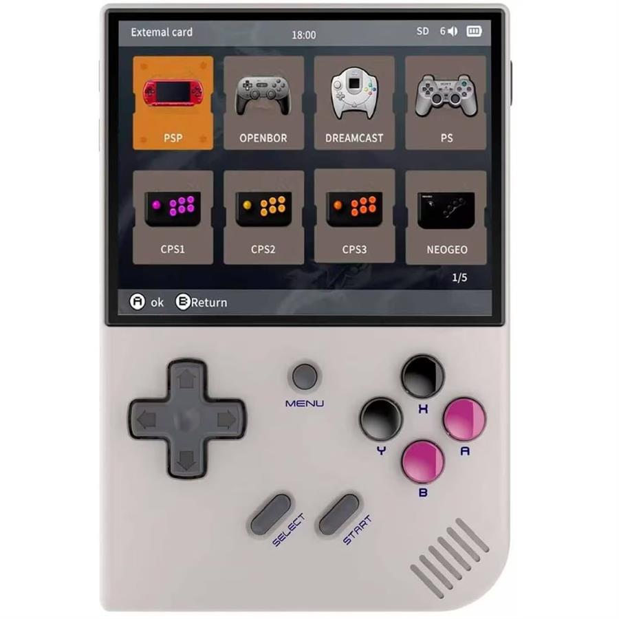 CONSOLA PORTATIL RETRO ANBERNIC RG35XX - GRIS