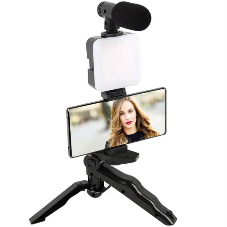 TRIPODE PARA CELULAR CON LUZ LED Y MICROFONO