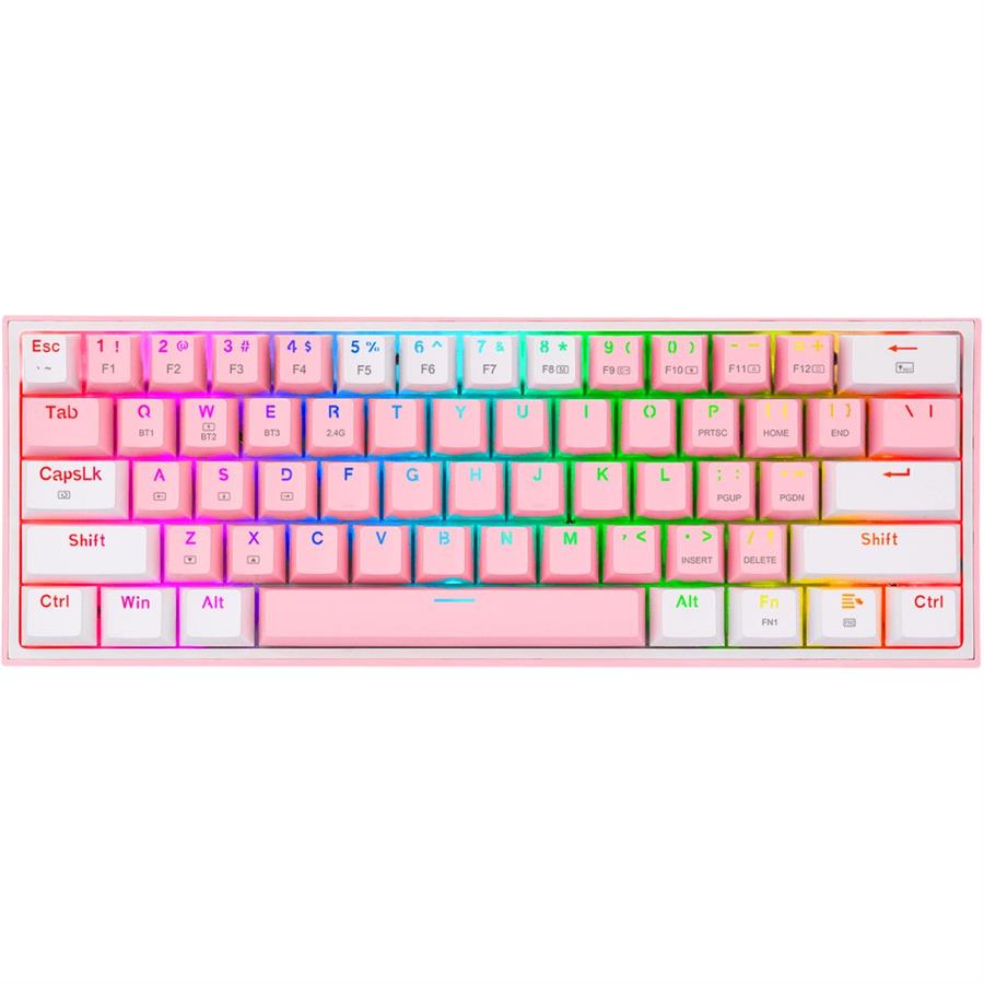 TECLADO REDRAGON K616-RGB FIZZ PRO ROSA/BLANCO