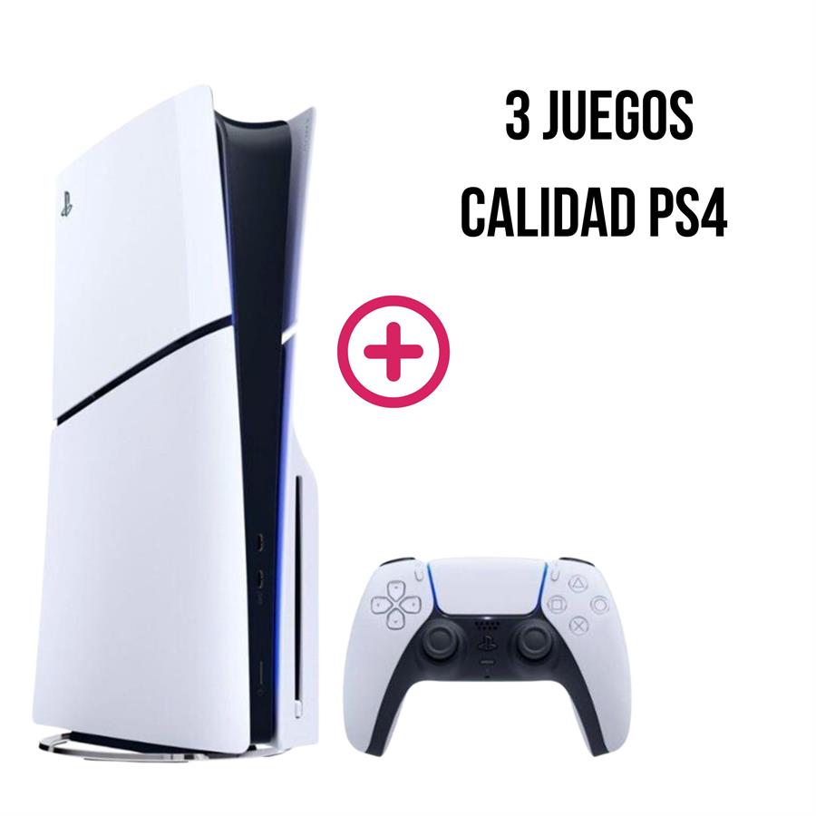 CONSOLA PS5 "SLIM" STANDARD + 3 JUEGOS CALIDAD PS4 DIGITAL